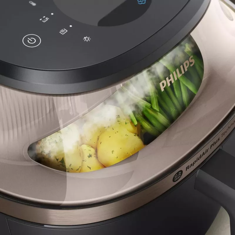 Philips NA543/00 Hot Air Fryer 7.2 L 2000 W Black, Champagne