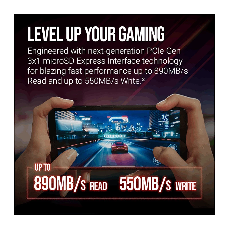 PNY 128GB microSDXC Express Card UHS-I U3 V30 A1 with SD Adapter