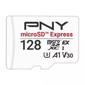 PNY 128GB microSDXC Express Card UHS-I U3 V30 A1 with SD Adapter