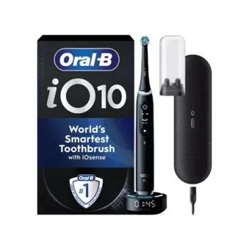 Braun Oral-B iO Series 10 Electric Toothbrush Cosmic Black with iO Sense Smart Charger and Power2Go Travel Case
