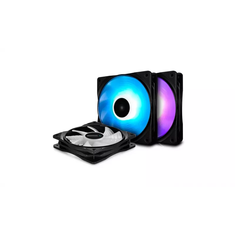 DeepCool RF120 3-in-1 RGB PWM 120mm Case Fan (Black, 3-Pack)
