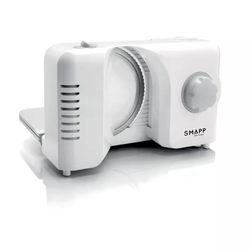 SMAPP 393.5 Electric Food Slicer, Foldable, 150W, Stainless Steel Blade, White