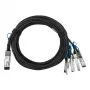 BlueOptics Intel XXV4DACBL3M Compatible BlueLAN Passive 100GBASE-CR4 QSFP28 to 4x25GBASE-CR SFP28 Direct Attach Breakout Cable, 3m, AWG26