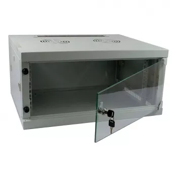 ALLNET 19 inch Wall-Mounted Housing 12U W541/D445mm 1-Piece Light Grey SMQ Series