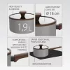 Maestro MR-1211-18S Saucepan with Lid 18cm 1.9L Stainless Steel Grey