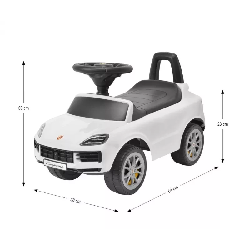 MILLY MALLY Kids Vehicle Porsche Cayenne S White - Electric Ride-On Car with 12V Battery, Remote Control, LED Lights