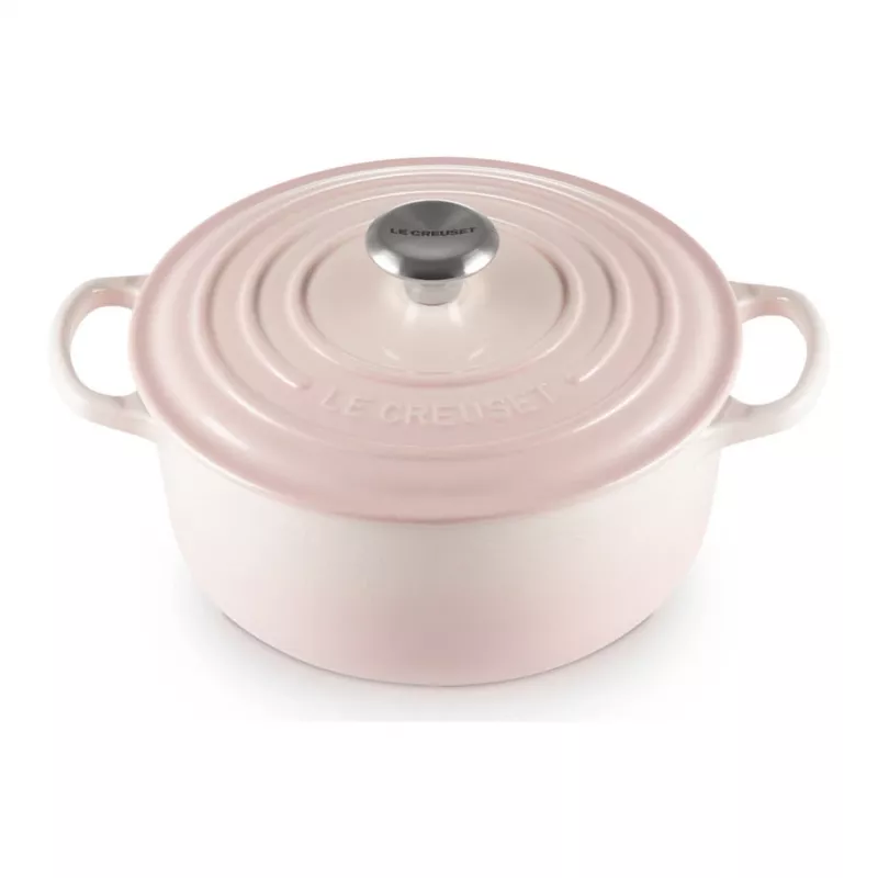 Le Creuset Signature Cast Iron Round Casserole 20 cm Shell Pink