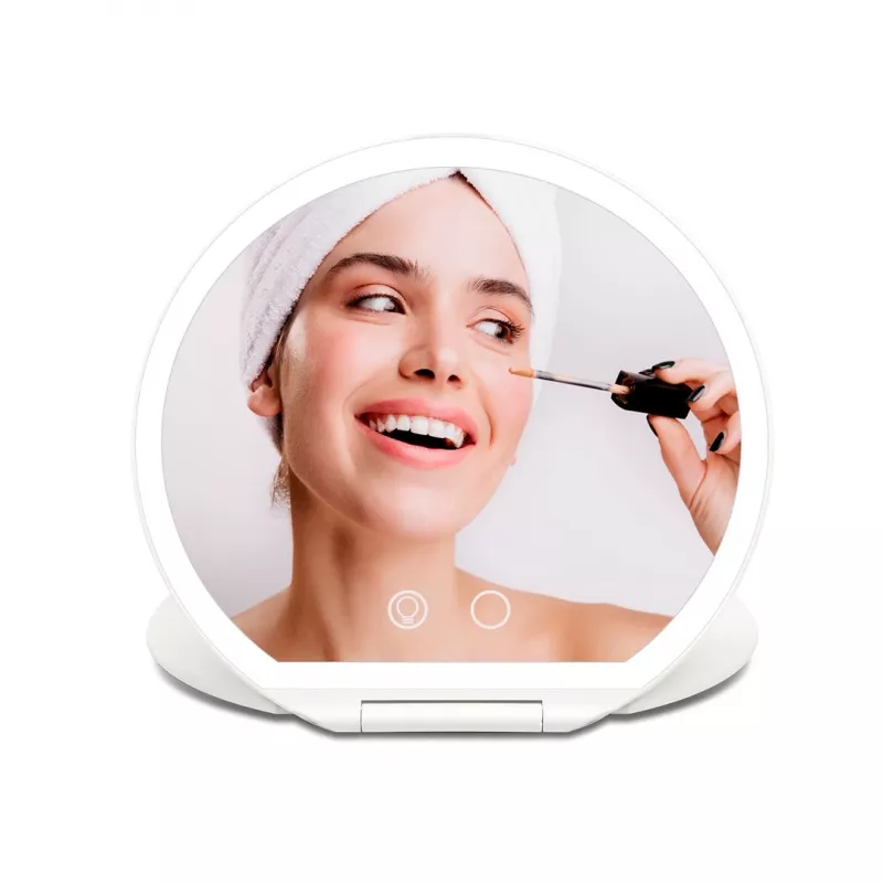 Girmi BE03 Make-up Mirror with LED Lighting, 1x/5x Magnification, Chrome Finish