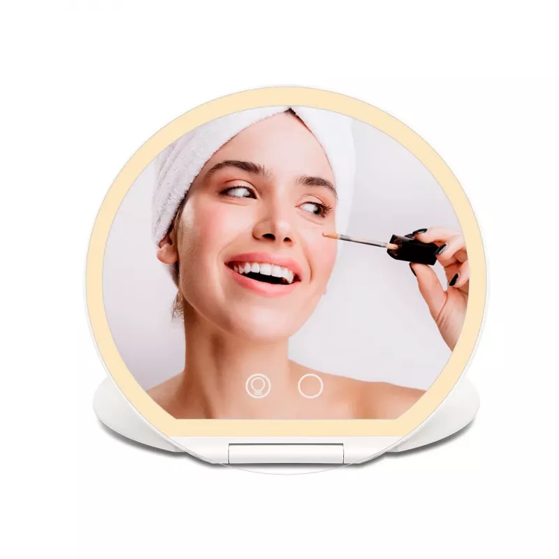 Girmi BE03 Make-up Mirror with LED Lighting, 1x/5x Magnification, Chrome Finish