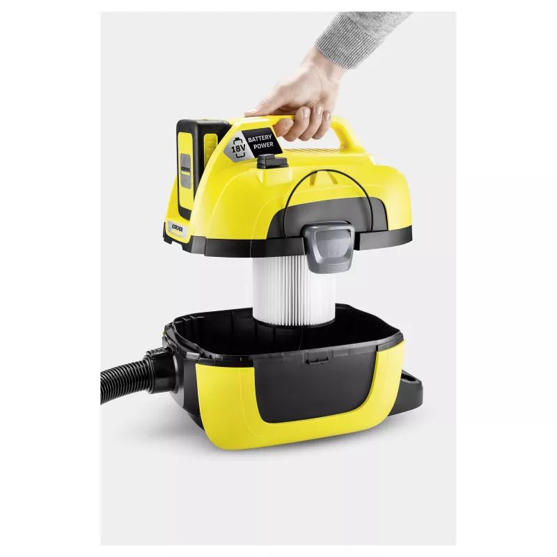 Kärcher WD 1 Compact Battery Set Wet & Dry Vacuum Cleaner, 15L, 1000W