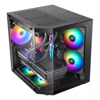 TACENS Mars Gaming MC-3TLITE Mini Tower Black Tempered Glass FRGB Case