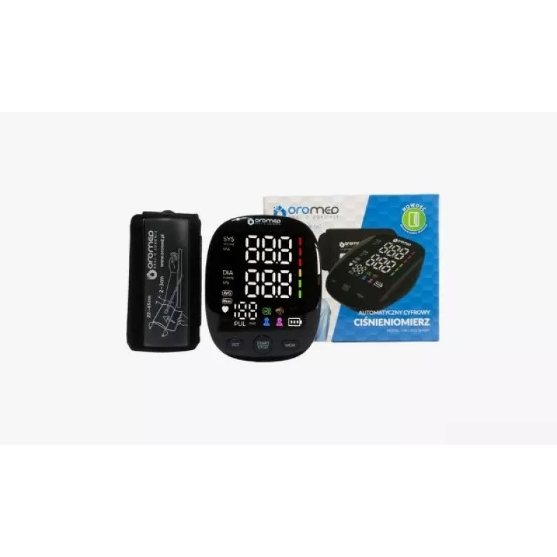 ORO-N12 SMART Upper Arm Blood Pressure Monitor with USB, Voice Function, and Backlit LCD