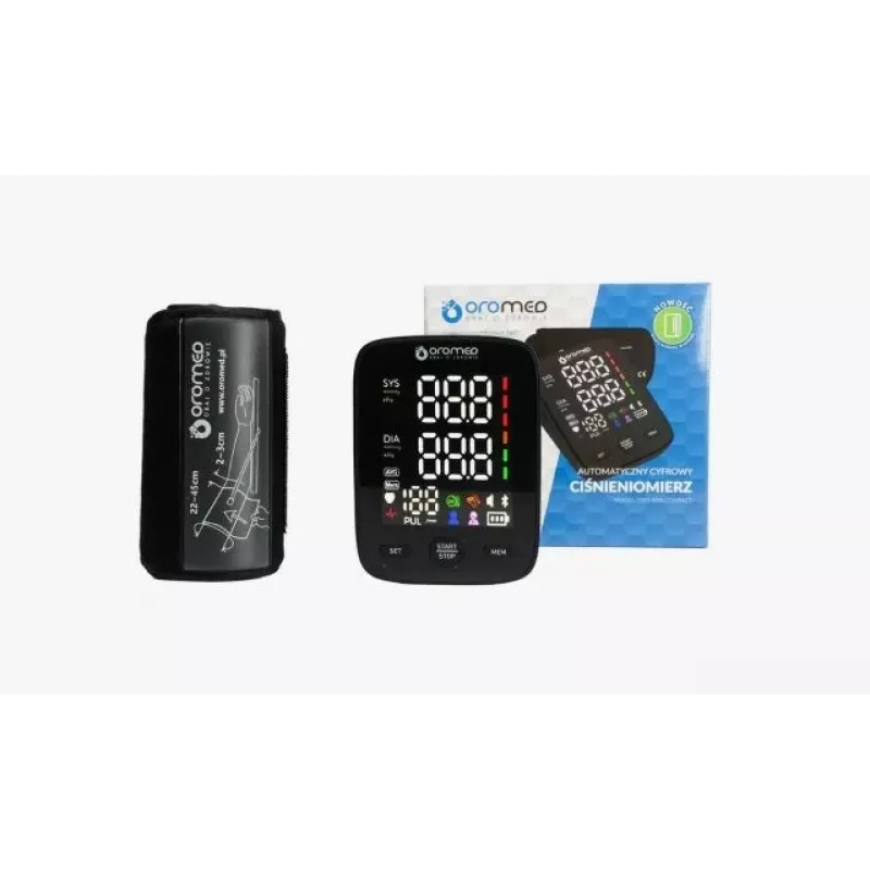 OROMED ORO-N13 COMPACT Upper Arm Blood Pressure Monitor with USB-C, Universal Cuff 22-42 cm, 2x90 Memories, WHO Indicator, Irregular Heartbeat Detection