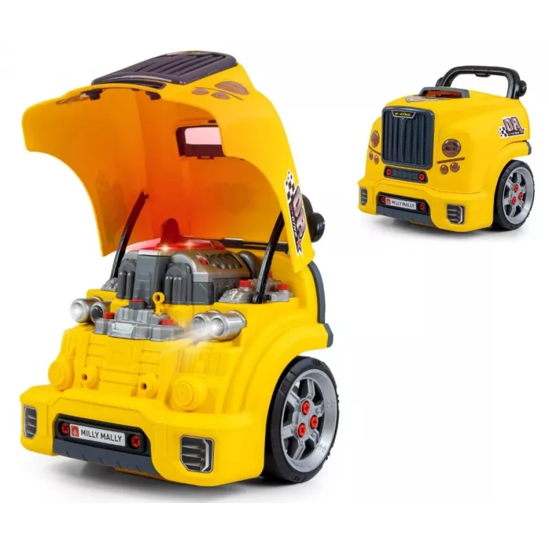 MILLY MALLY Mechanic Workshop Set with Disassembled Engine N-Gine Yellow