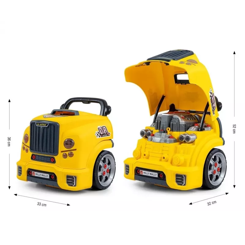 MILLY MALLY Mechanic Workshop Set with Disassembled Engine N-Gine Yellow