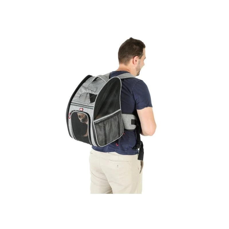 ZOLUX Nomad Pet Carrier Backpack for Dogs and Cats, 32x25x42 cm, Grey/Black