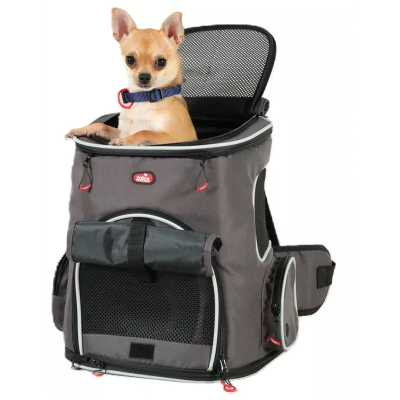 ZOLUX Nomad Pet Carrier Backpack for Dogs and Cats with Laptop Pocket - 33x29x40 cm, Anthracite Grey