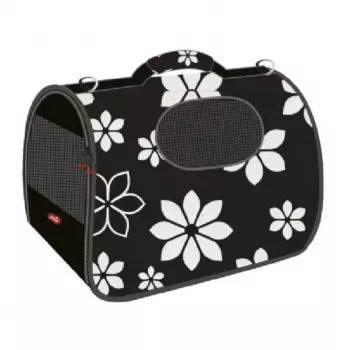 ZOLUX Nomad Flower S Pet Carrier Bag for Dogs and Cats, Grey with Floral Pattern, 36x21x23.5 cm