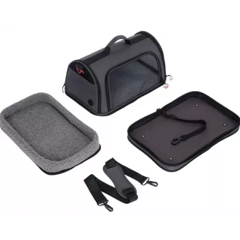 ZOLUX NOMAD M Reinforced Pet Carrier Bag for Dogs and Cats, Black, 44.5x28x25 cm