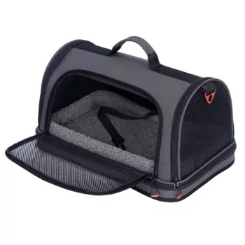 ZOLUX Nomad L Reinforced Pet Carrier Bag for Dogs and Cats, Black, 50x32x29 cm