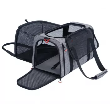 ZOLUX NOMAD M Expandable Pet Carrier Bag 44x28x28 cm Grey