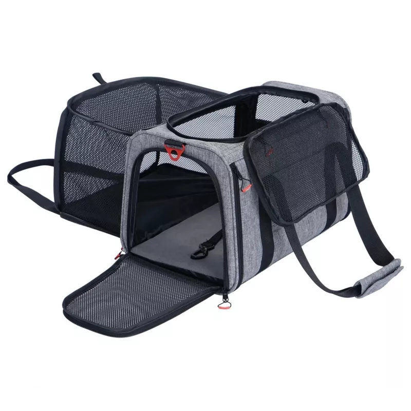 ZOLUX NOMAD M Expandable Pet Carrier Bag 44x28x28 cm Grey