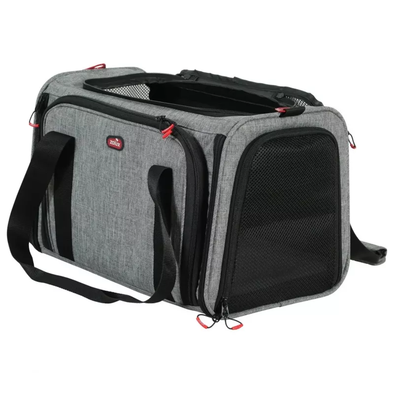 ZOLUX NOMAD M Expandable Pet Carrier Bag 44x28x28 cm Grey