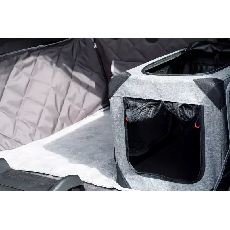 ZOLUX NOMAD L Foldable Fabric Pet Carrier, Large, Grey & Black, 91.4x63.5x63.5 cm