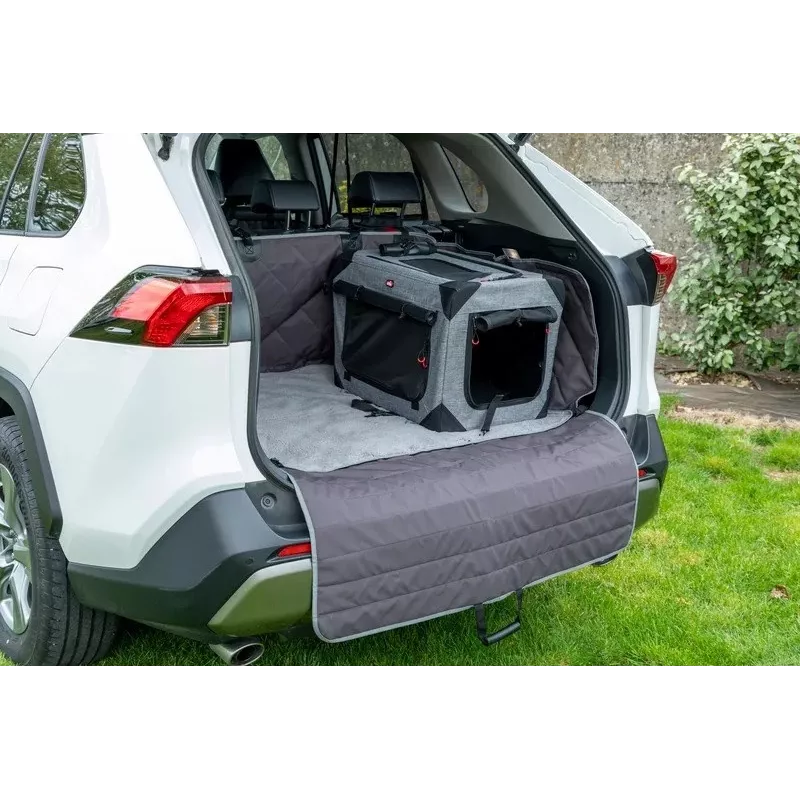 ZOLUX NOMAD L Foldable Fabric Pet Carrier, Large, Grey & Black, 91.4x63.5x63.5 cm
