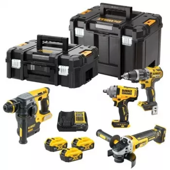 DEWALT DCK428P3T 18V XR 4-Piece Cordless Combo Kit with 3x 5.0Ah Batteries, Charger, and TSTAK Case