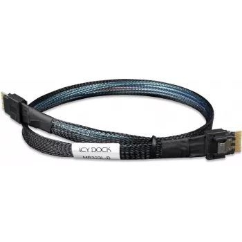 ICY DOCK MB323L-B SlimSAS 4i 38-pin SFF-8654 to SlimSAS 4i 38-pin SFF-8654 Cable, PCIe 4.0, 0.5m