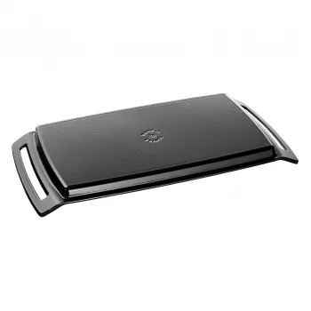 Staub Rectangular Cast Iron Roasting Pan with Lid, Black, Induction Compatible, 38 cm