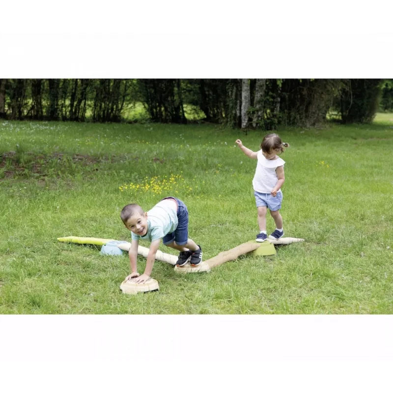 Smoby Life Balance Beam Set for Children - 10-Piece Modular Balancing Course with Stepping Stones, Indoor/Outdoor, Ages 2+