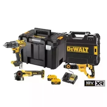 DEWALT 18V XR Cordless 3-Piece Combo Kit DCK327P2T (DCD791, DCG405, DCH263) with 2 x 5.0Ah Batteries, Charger & TSTAK Cases