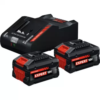 Bosch Expert Starter Set 18V, 2x ProCORE18V 8.0Ah Batteries + GAL 18V-160 C Charger, Black, AMPShare Alliance