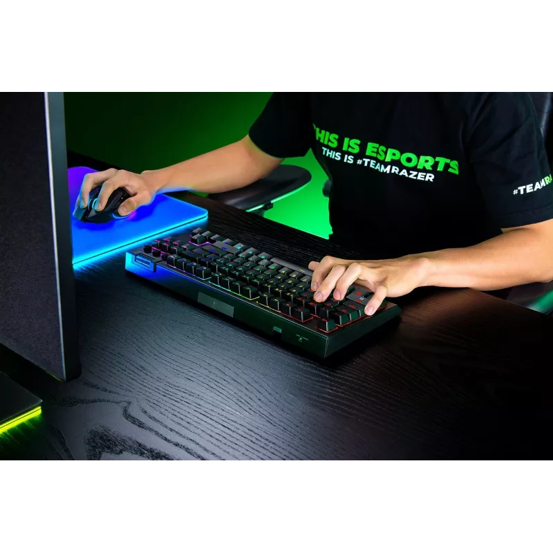 Razer BlackWidow V4 Tenkeyless HyperSpeed Orange Switch Keyboard - US Layout