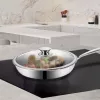 Maestro Frying Pan with Lid 24 cm MR-1216-24, Forged Aluminum, Non-stick Marble Coating, Induction Compatible, Black/Grey