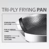 Maestro Frying Pan with Lid 24 cm MR-1216-24, Forged Aluminum, Non-stick Marble Coating, Induction Compatible, Black/Grey