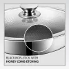 Maestro Frying Pan with Lid 24 cm MR-1216-24, Forged Aluminum, Non-stick Marble Coating, Induction Compatible, Black/Grey