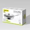 Maestro MR-1216-26 Frying Pan with Lid 26 cm Cast Aluminum Marble Non-Stick Induction Compatible Black/Grey