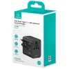 USAMS Travel Adapter 25W 4in1 US/AU/EU/UK Black CC309
