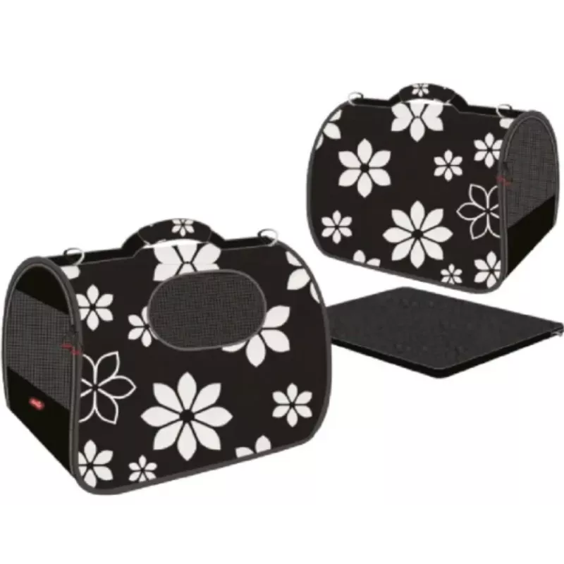 ZOLUX NOMAD FLOWER M Soft-Sided Pet Carrier for Dogs and Cats, 43.5x25x28.5 cm, Floral Pattern
