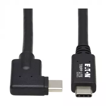 Eaton Tripp Lite Series USB-C Cable (M/M) - USB 3.2 Gen 2, Thunderbolt 3, 100W PD Charging, Right-Angle Plug, Black, 1 m (3.3 ft.)