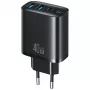USAMS T70 40W 2xUSB-A 2xUSB-C Black Wall Charger