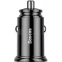 Baseus Circular PD QC4.0+ 30W Car Charger with Dual Ports (USB-C + USB-A) - Black