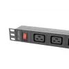 LANBERG Rack PDU 19 inch 1U 16A 2m 4x C19 6x C13 C20 Black