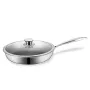 Maestro MR-1216-28 Frying Pan with Lid 28 cm, Non-stick Marble Coating, Induction Compatible, Black/Grey