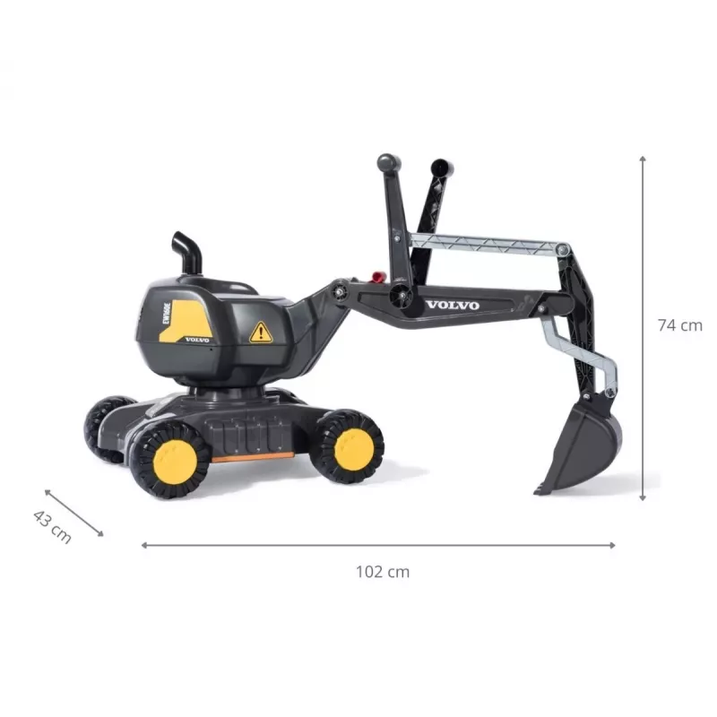 MILLY MALLY Rolly Toys Digger Volvo Ride-On Toy