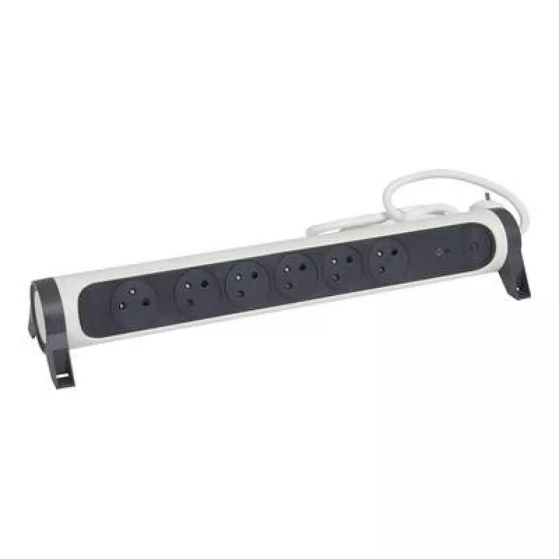 Legrand Surge Protected Extension Lead 6x Type F Sockets 1.5m White/Black