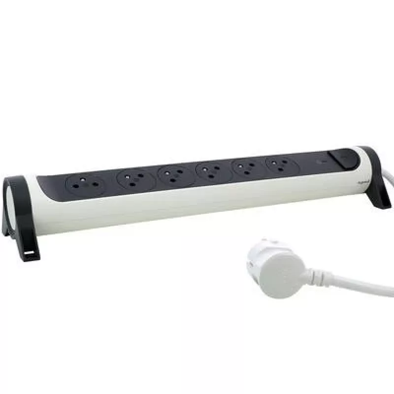 Legrand Surge Protected Extension Lead 6x Type F Sockets 1.5m White/Black